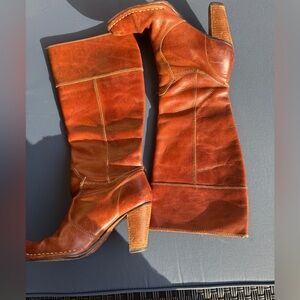 Frye Catherine Brown Leather Heeled Boots